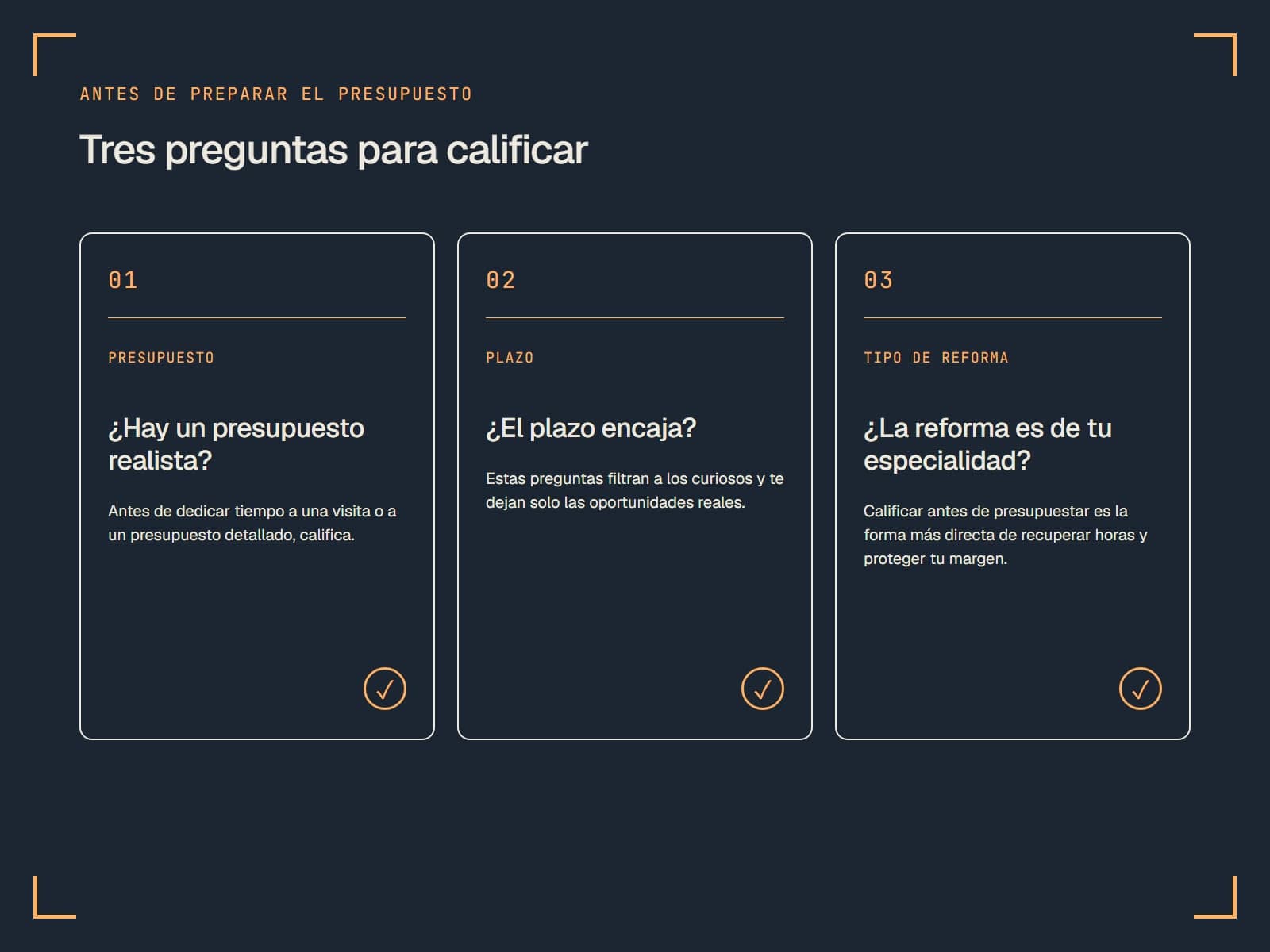 Cómo calificar a un cliente de reformas antes de darle presupuesto