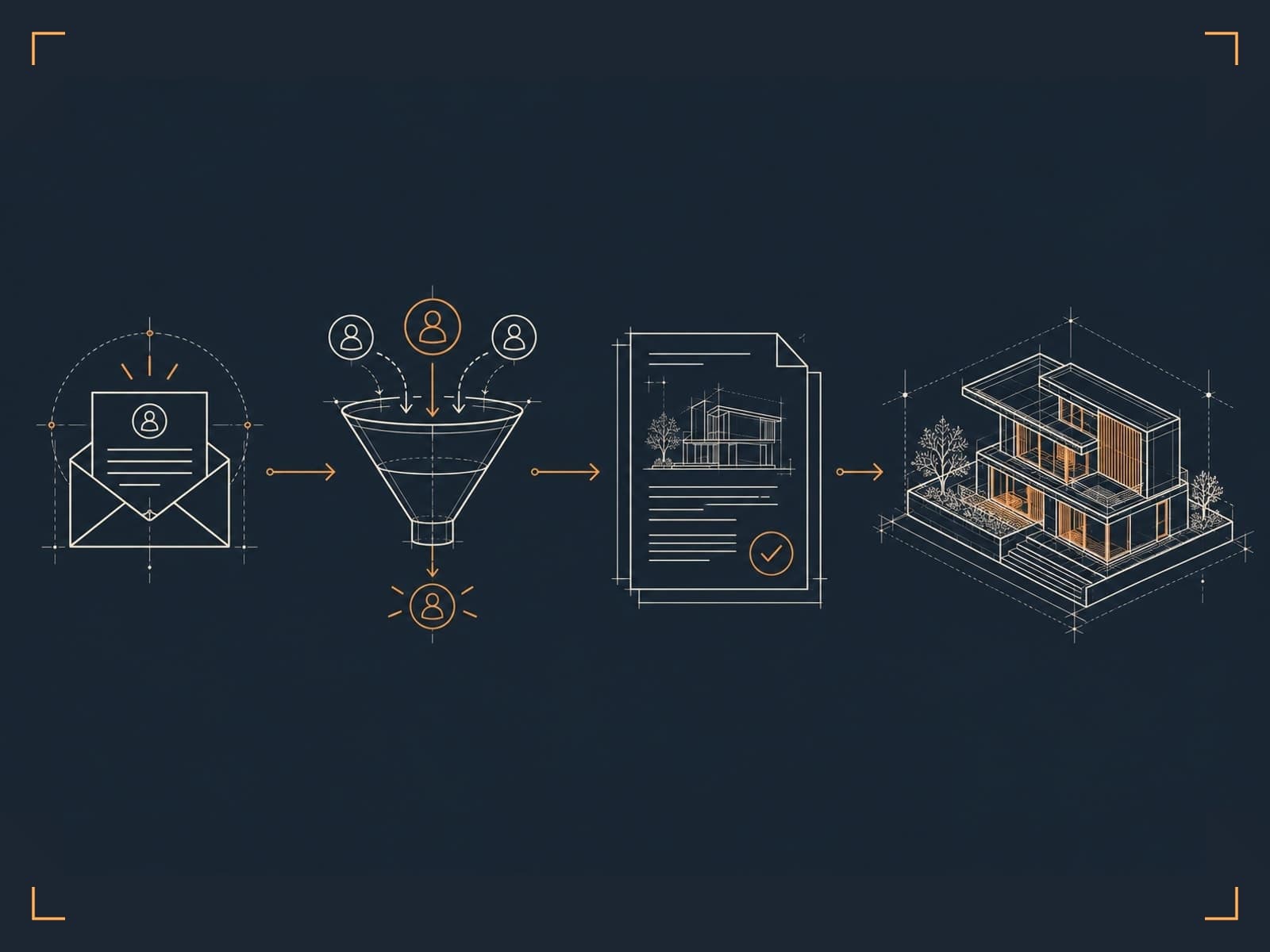 Embudo de captación de un estudio de arquitectura, del primer contacto al encargo